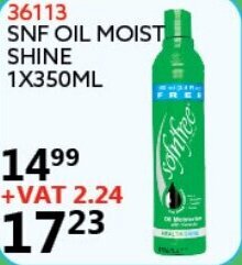 Africa Cash and Carry Snf Oil Moist Shine 350ml offer