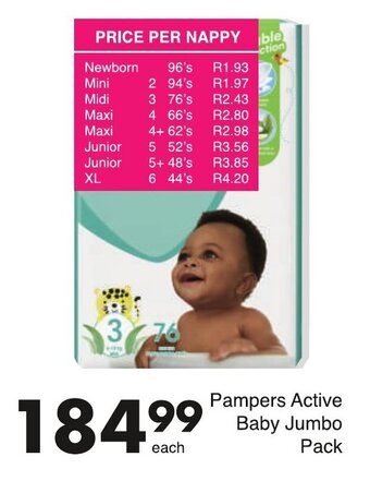 Save Pampers Active Baby Jumbo Pack offer