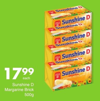 Save Sunshine D Margarine Brick 500g offer