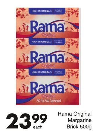 Save Rama Original Margarine Brick 500g offer