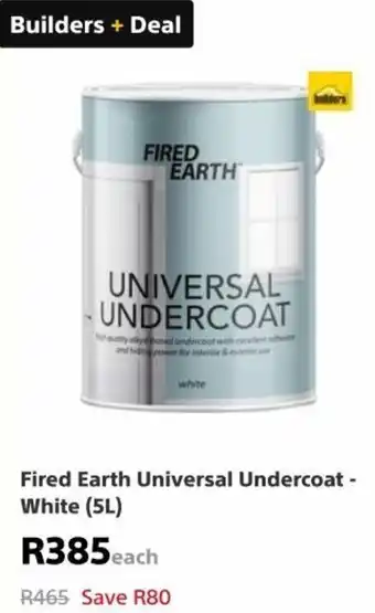 Builders Warehouse Fired Earth Universal Undercoat White 5L L offer