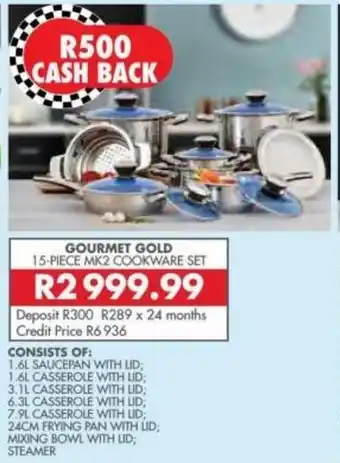 Beares Gourmet Gold 15-Piece MK2 Cookware Set offer