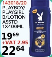 Africa Cash and Carry Playboy/Playgirl B/Lotion Asstd 400ml offer