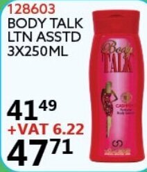 Africa Cash and Carry Body Talk Ltn Asstd 250ml offer