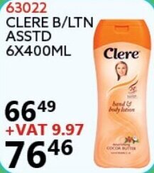 Africa Cash and Carry Clere B/Ltn Asstd 400ml offer