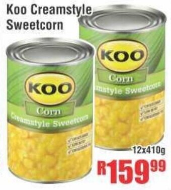 Devland Cash And Carry Koo Creamstyle Sweetcorn 12x410g offer
