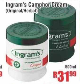 Devland Cash And Carry Ingram's Camphor Cream 500ml offer
