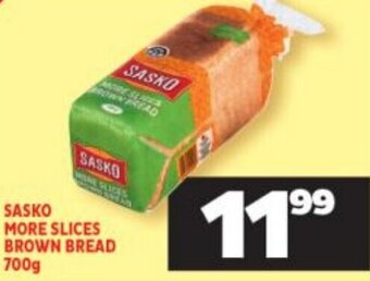 Usave Sasko More Slices Brown Bread 700g offer