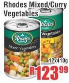 Devland Cash And Carry Rhodes Mixed/Curry Vegetables 12x410g offer
