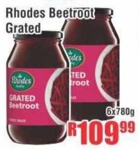 Rhodes Beetroot Grated 6x780g