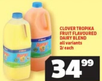 Usave Clover Tropika Fruit Flavoured Dairy Blend 2L offer