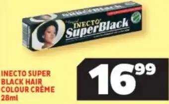 Usave Inecto Super Black Hair Colour Créme 28ml offer