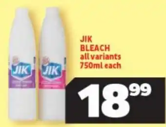Usave Jik Bleach 750ml offer