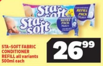Usave Sta-Soft Fabric Conditioner Refill 500ml offer