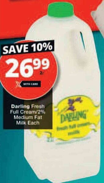 Darling Fresh Full Cream 2% Medium Fat Milk