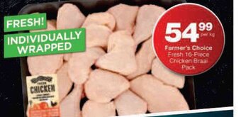 Checkers Farmer's Choice Fresh 16-Piece Chicken Braai Pack offer