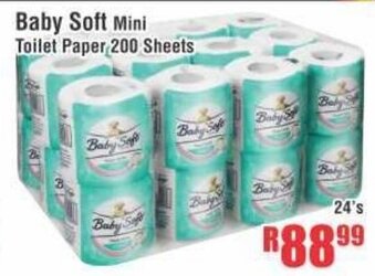 Devland Cash And Carry Baby Soft Mini Toilet Paper 200 Sheets 24's offer