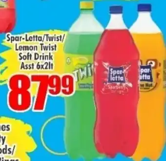 Spar-Letta/Twist/Lemon Twist Soft Drink Asst 6x2Lt