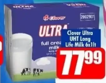 Three Star Cash and Carry Clover Ultra UHT Long Life Milk 6xLlt offer