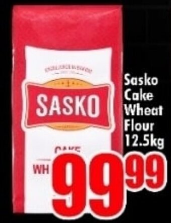 Three Star Cash and Carry Sasko Cake Wheat Flour 12.5Kg offer