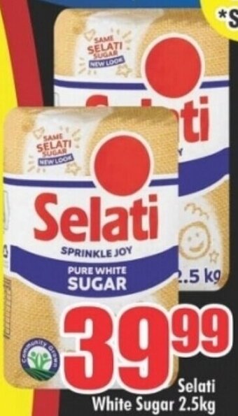 Three Star Cash and Carry Selati White Sugar 2.5Kg offer