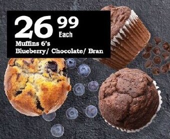 Muffins 6's Blueberry /Chocolate /Bran