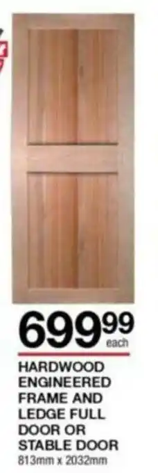 Hardwood Engineered Frame and Ledge Full Door Or Stable Door