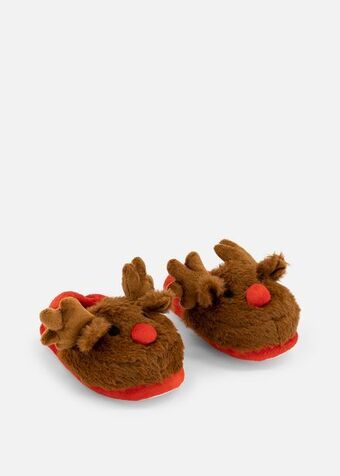 Woolworths Reindeer stokie slippers (size 4-13) younger boy offer