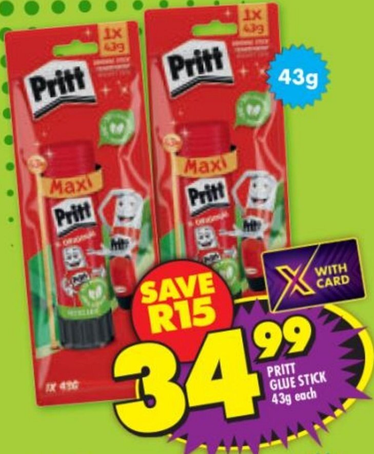 Pritt Glue Stick 43g offer at Shoprite
