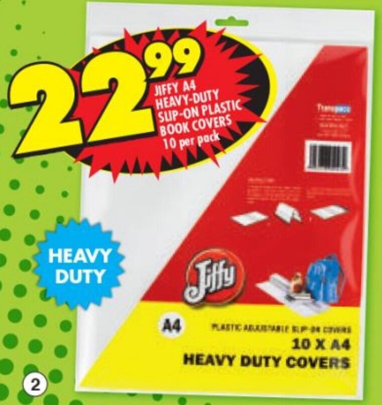 Jiffy Heavy Duty SupOn Plastic Book Covers 10 per Pack offer at Shoprite