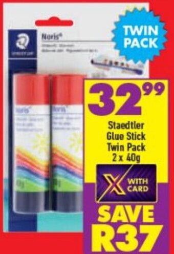 Shoprite Staedtler Glue Stick Twin Pack 2x40g offer