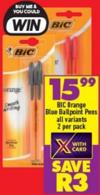 How Many Bic Pens Have Been Sold BIC Orange Blue Ballpoint Pens 2 per Pack offer at Shoprite