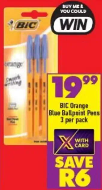 Shoprite BIC Orange Blue Ballpoint Pens 3 per Pack offer