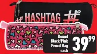 Shoprite Round Black/Pink Pencil Bag offer