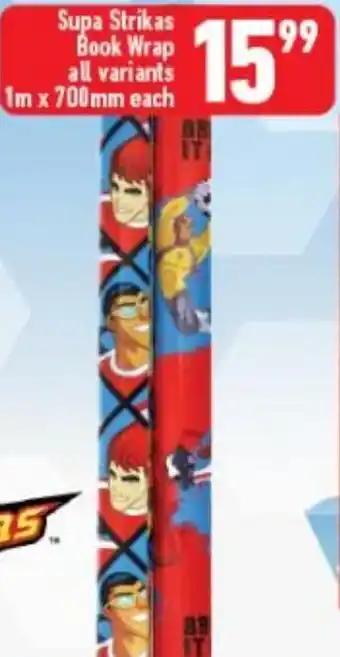 Shoprite Supa Strikas Book Wrap 1m x 700mm offer