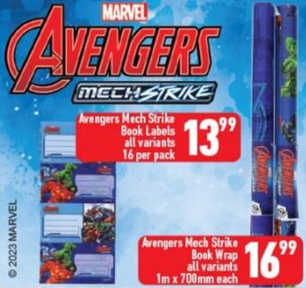 Shoprite Avengers Mech Strike Book Labels 16-Pack offer