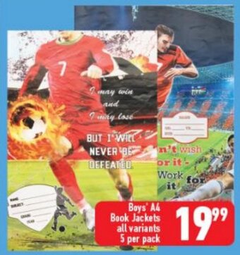 Shoprite Boys A4 Book Jackets 5 per Pack offer