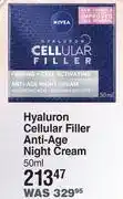 Dis-Chem Nivea hyaluron cellular filler anti age night cream-50ml offer