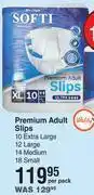 Dis-Chem Softi premium adult slips 10 extra large, 12 large, 14 medium, 18 small-per pack offer