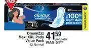 Dis-Chem Always dreamzzz maxi xxl pads value pack 12 normal-per pack offer