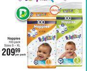 Dis-Chem Baby things nappies 100 pack sizes s-xl-per pack offer