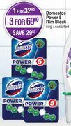 Domestos power 5 rim block assorted-55g