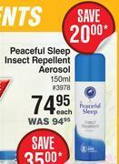Dis-Chem Peaceful sleep insect repellent aerosol-150ml each offer