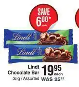 Dis-Chem Lindt chocolate bar assorted-35g each offer