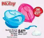 Dis-Chem Nuby suction bowl & spoon set for boys or girls assorted colours-per set offer