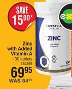 Dis-Chem Lifestyle health zinc with added vitamin a 100 tablets offer