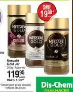 Dis-Chem Nescafe gold jar assorted-200g each offer