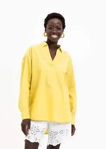 Split neck poplin tunic