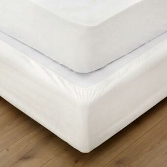 Bed base wrap · fitted · faux suede · white