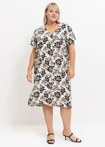 Woolworths Print pleat v-neck midi dress offer